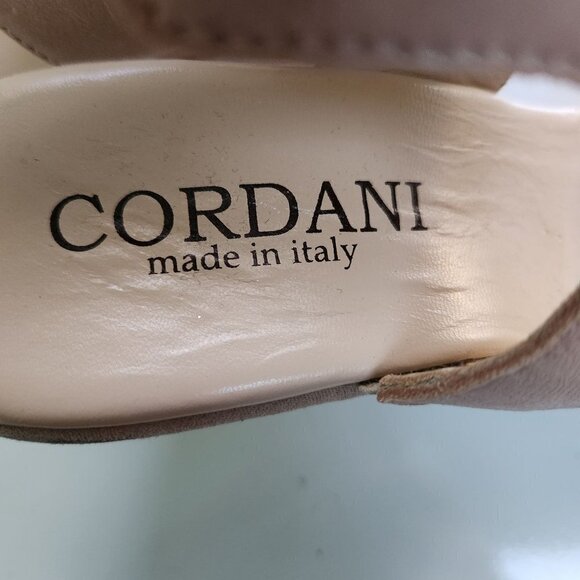 Cordani Made In Italy Beige Leather Platform Sandals Size 37 - Picture 7 of 8